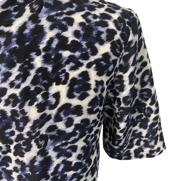 Rebecca Taylor 100% silk short sleeve leopard print shirt - Picture 3 of 9